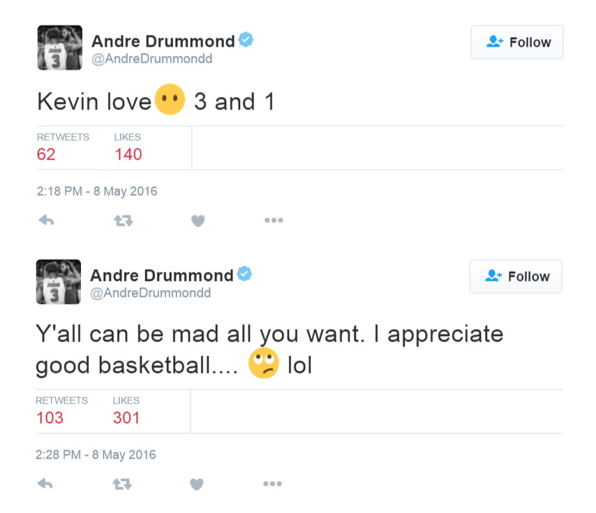 Drummond tweets Love