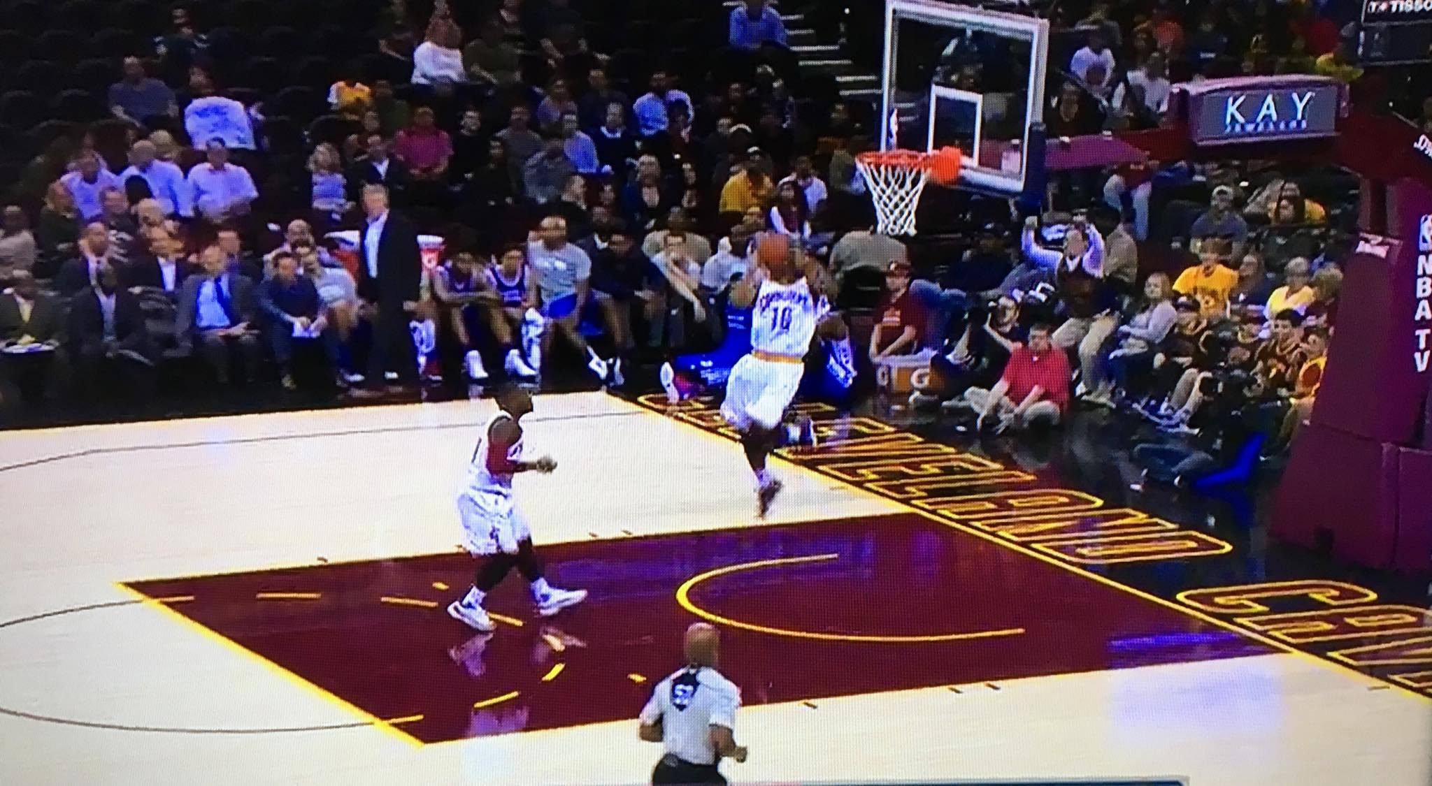 Video: Markel Brown takes 5-step travel en route to 360 dunk