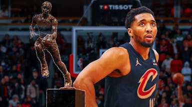 Cavs' Donovan Mitchell looking worried, with NBA MVP award vanishing in front of him