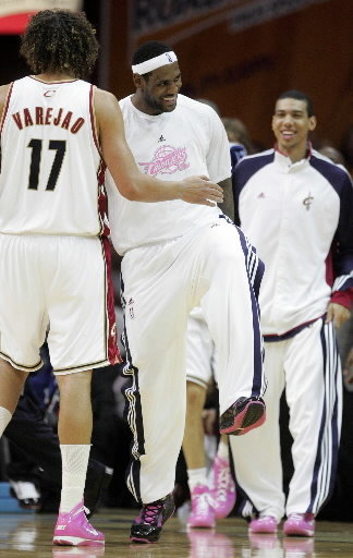 LeBron dancing on the sideline of a Cavs-Bulls game in 2010 (Joshua Gunter | The Plain Dealer)
