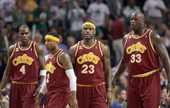 Antawn Jamison, Mo Williams, LeBron James, Shaquille O'Neal