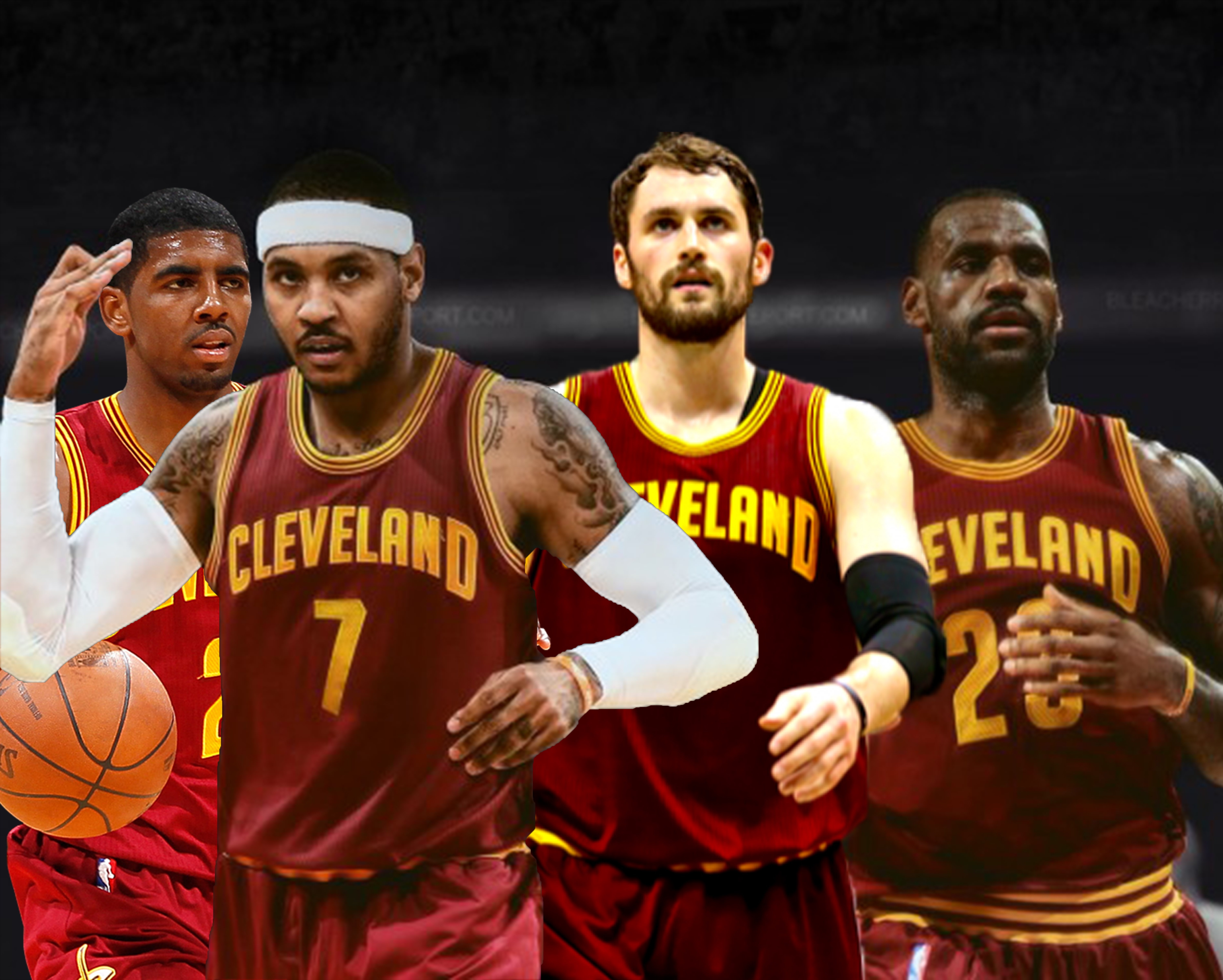 Carmelo Anthony, Kyrie Irving, Kevin Love, LeBron James