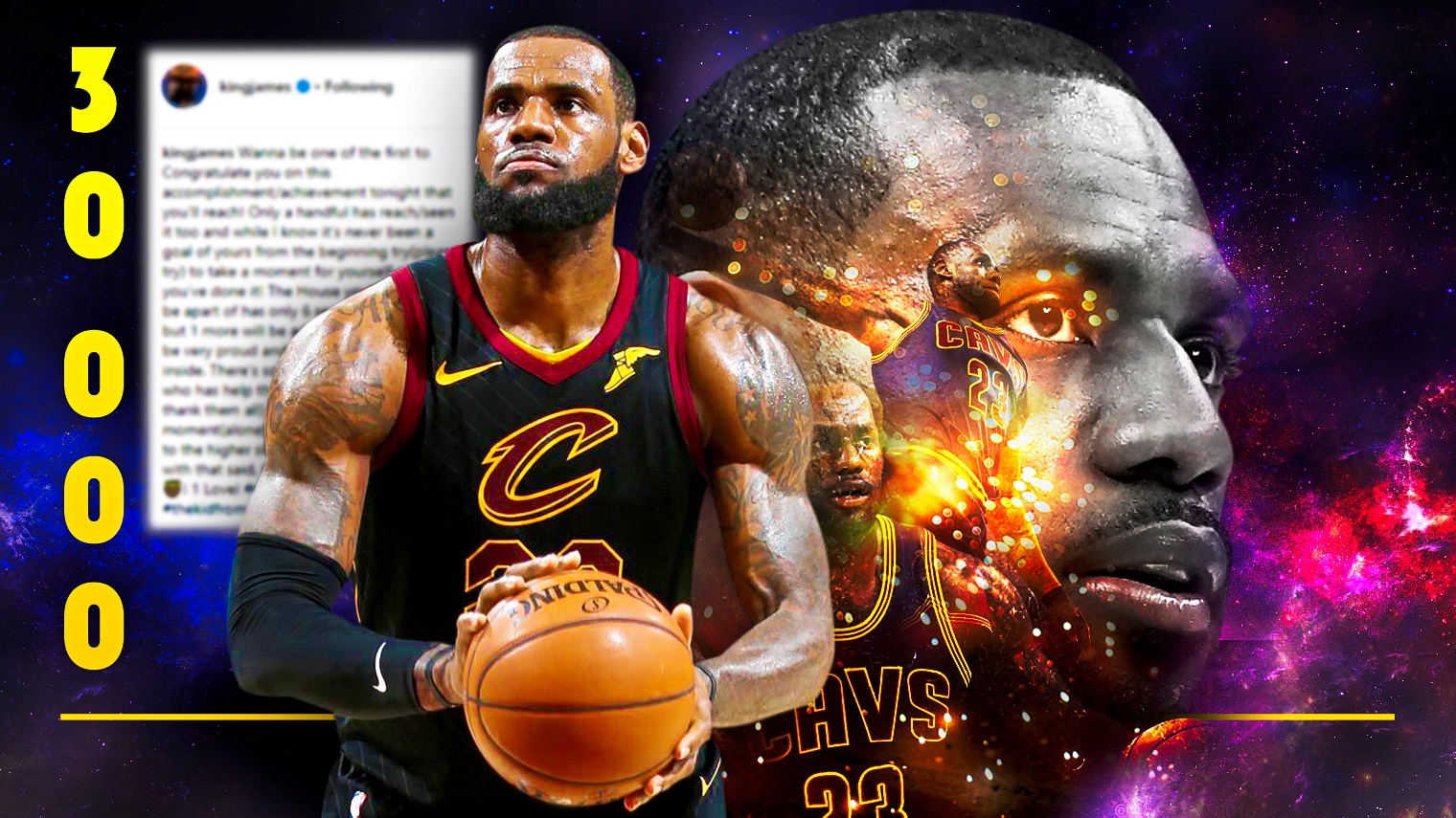 LeBron James congratulates himself on reaching 30K points on Instagram