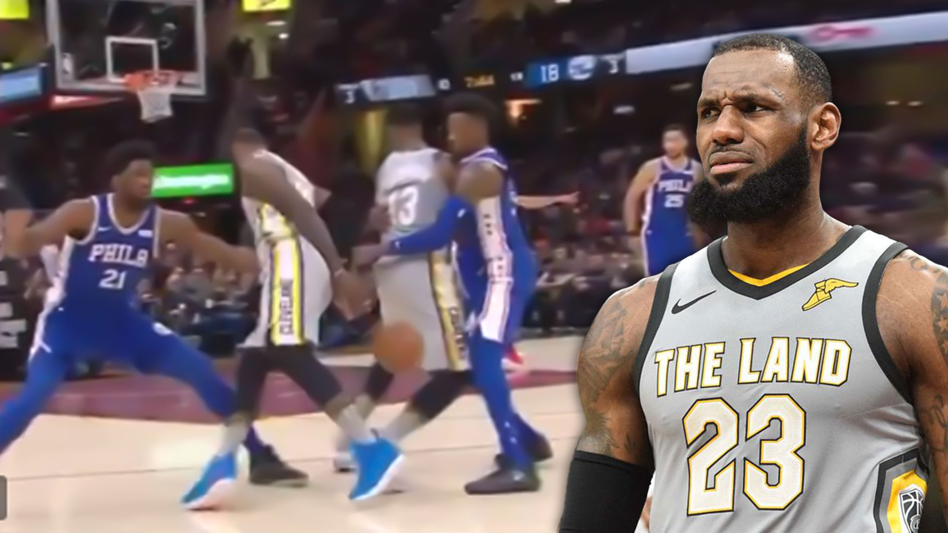 Cavs video LeBron James pulls off insane dribble move to blow by Joel