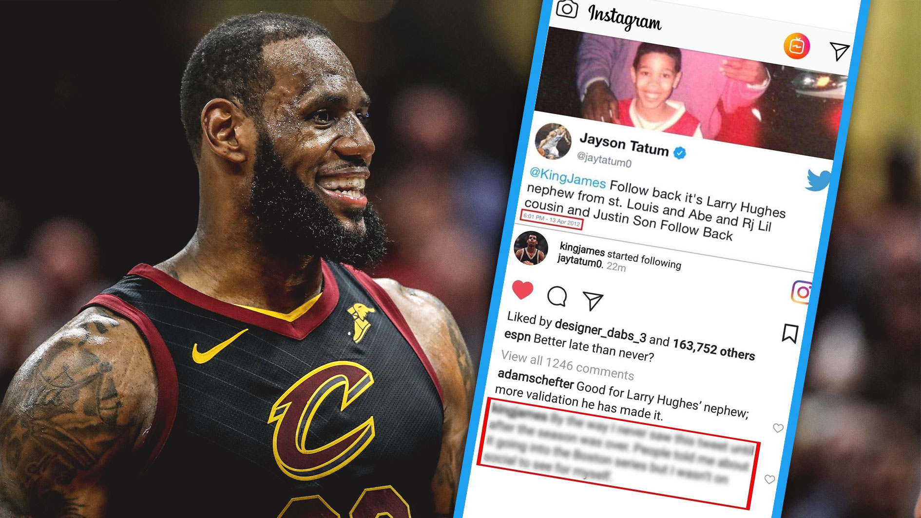 LeBron James news: King James reacts to Jayson Tatum's old tweet